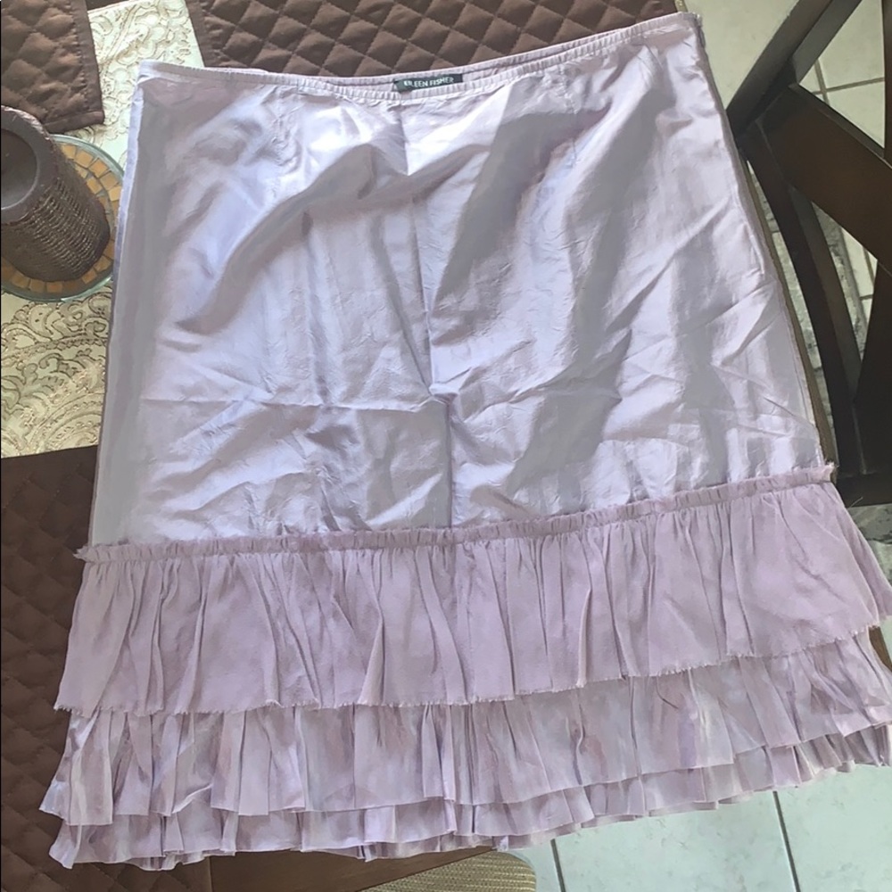 Eileen Fisher Washed Silk Taffeta Skirt sz. S